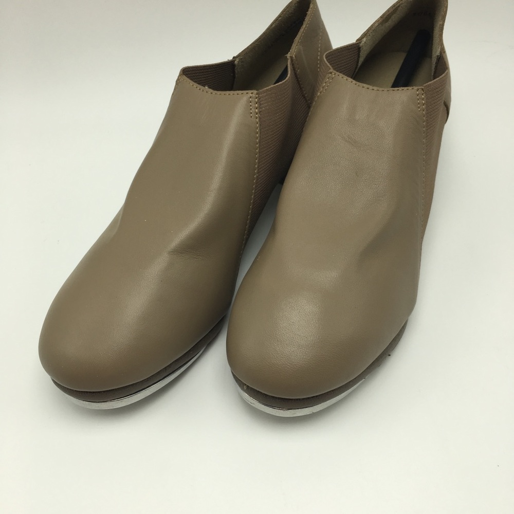 Leo's slip on jazz tap shoes suntan tan leather 6M